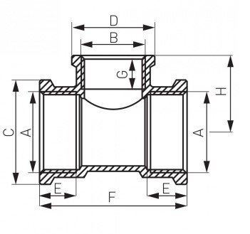 Trójnik redukcyjny mos 1’’x1/2’’x1’’ żółty Ferro T09Z